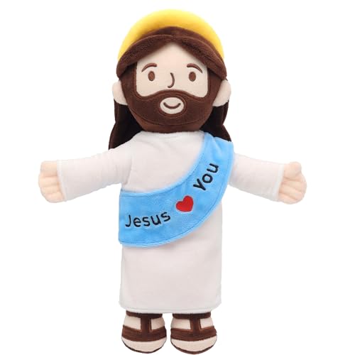 Yelakey 13-inch Jesus Love You stuffed doll in blue robes
