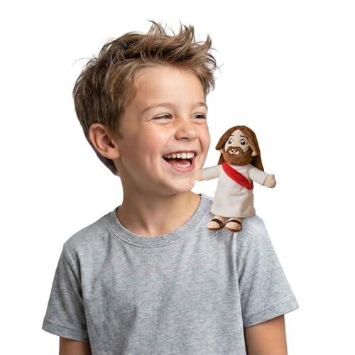 JUSTQUNSEEN palm-size magnetic Jesus plush worn on shoulder