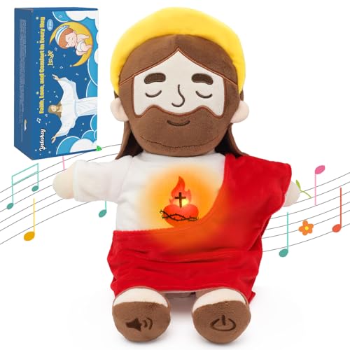 Yelakey 15-inch soothing Jesus plush with glowing belly and sound